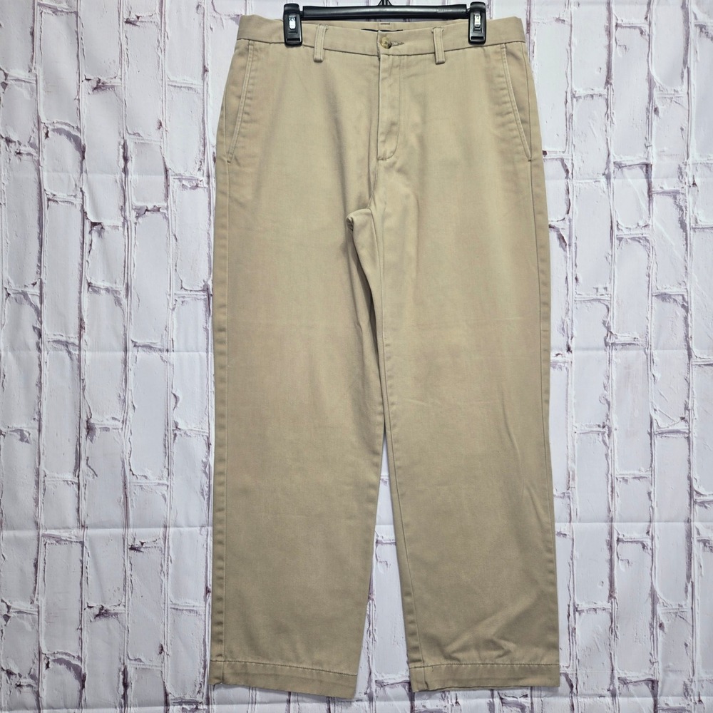 Y2K Old Navy‎ Chinos Khaki Tan Cotton Twill Straight Leg Casual Pants Mens 33x30